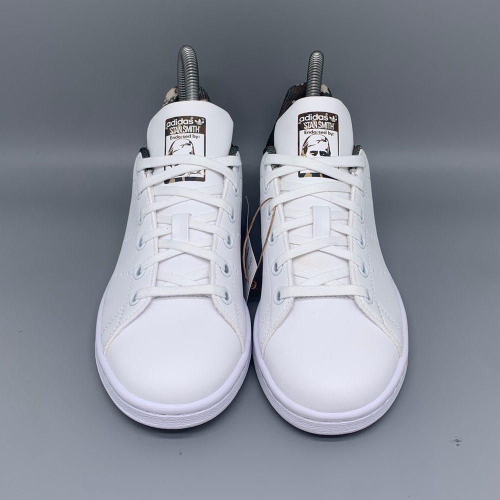 Adidas Stan Smith J ID7219 White Camo Shoes Youth Sz 4 EU 36 - Picture 2 of 11